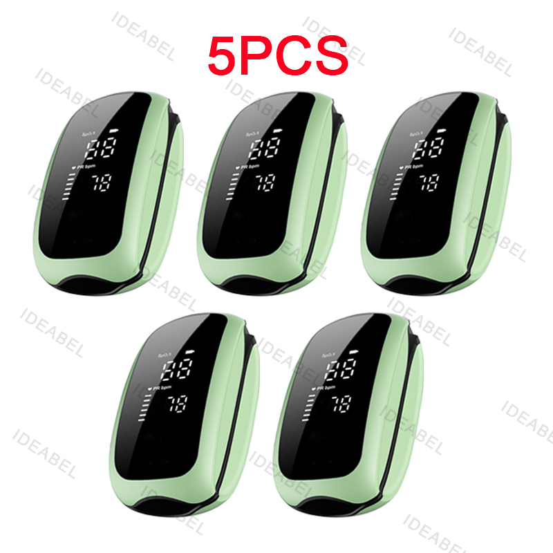 Pulse Oximeter Fingertip Rechargeable - 5 個充電式医療用酸素濃度計ストラップストラップ指先パルス酸素濃度計血中酸素飽和度モニターデジタル LED ディスプレイ