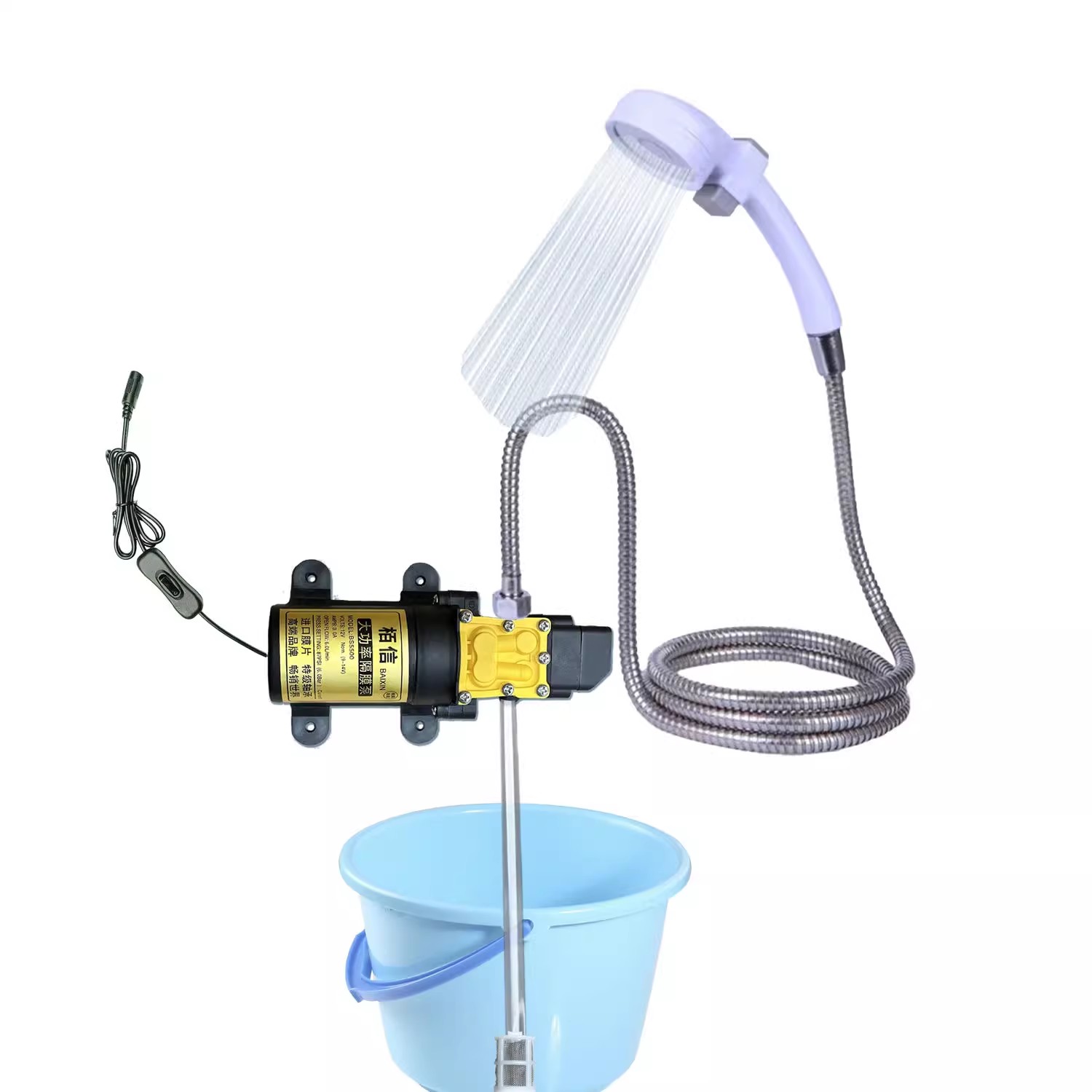Mini Peristaltic Pump 12V - 12V車載/家庭用自吸式ダイヤフラムポンプ洗車機屋外キャンプシャワーセット電動シャワーヘッド