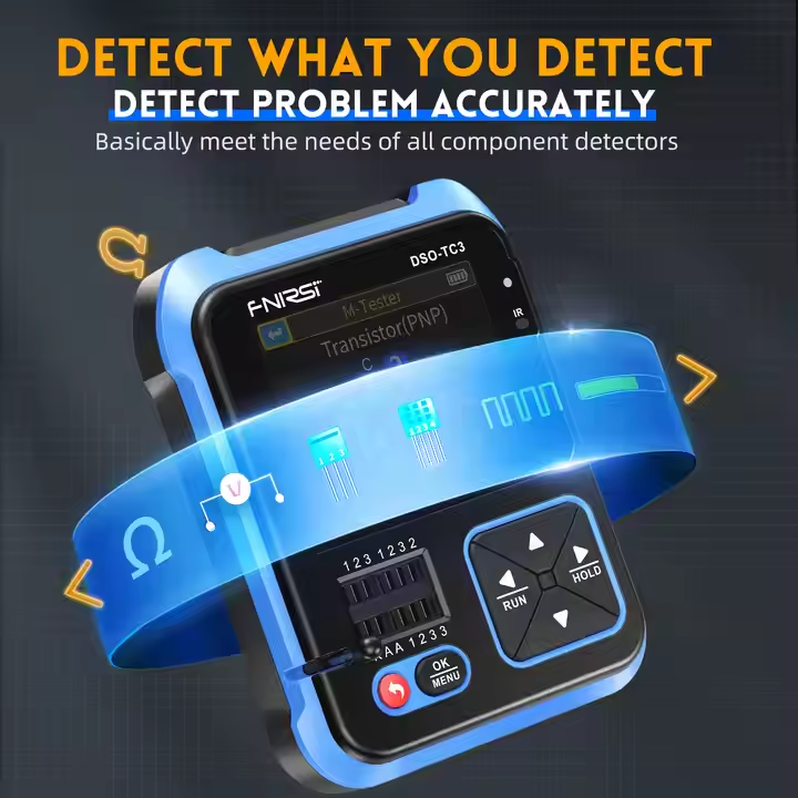 Fnirsi Digital Oscilloscope Handheld - FNIRSI DSO-TC3 ミニハンドヘルドデジタルオシロスコープ トランジスタテスター 信号源 3in1