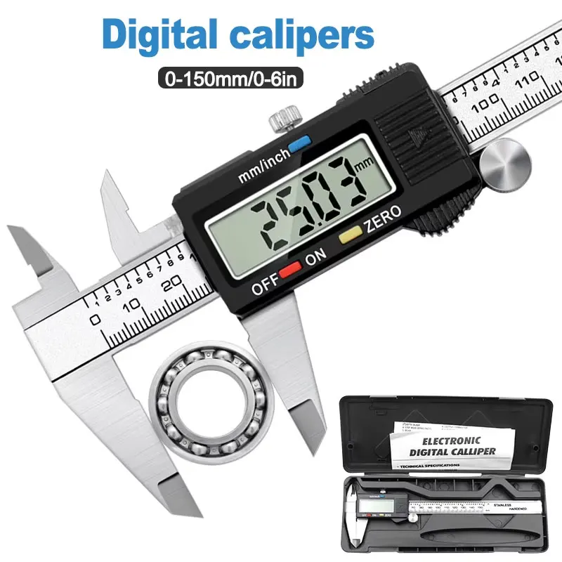 Digital Caliper 150Mm Stainless Steel - 高精度デジタルノギス - 電子表示厚さ計 - 工業用グレードのステンレス鋼精密測定ツール