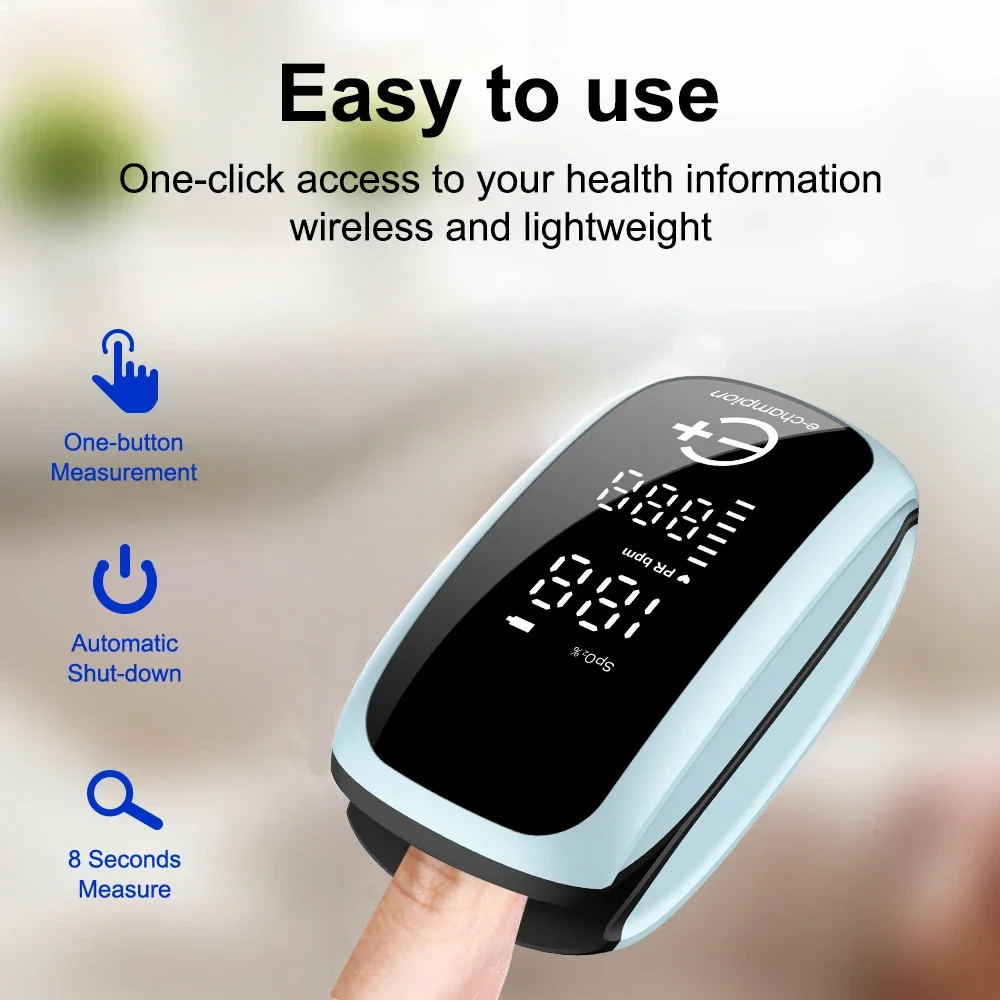 Pulse Oximeter Fingertip Rechargeable - 血中酸素飽和度モニター デジタルLEDディスプレイ 子供用充電式医療用パルスオキシメーター ストラップ付き 指先パルスオキシメーター
