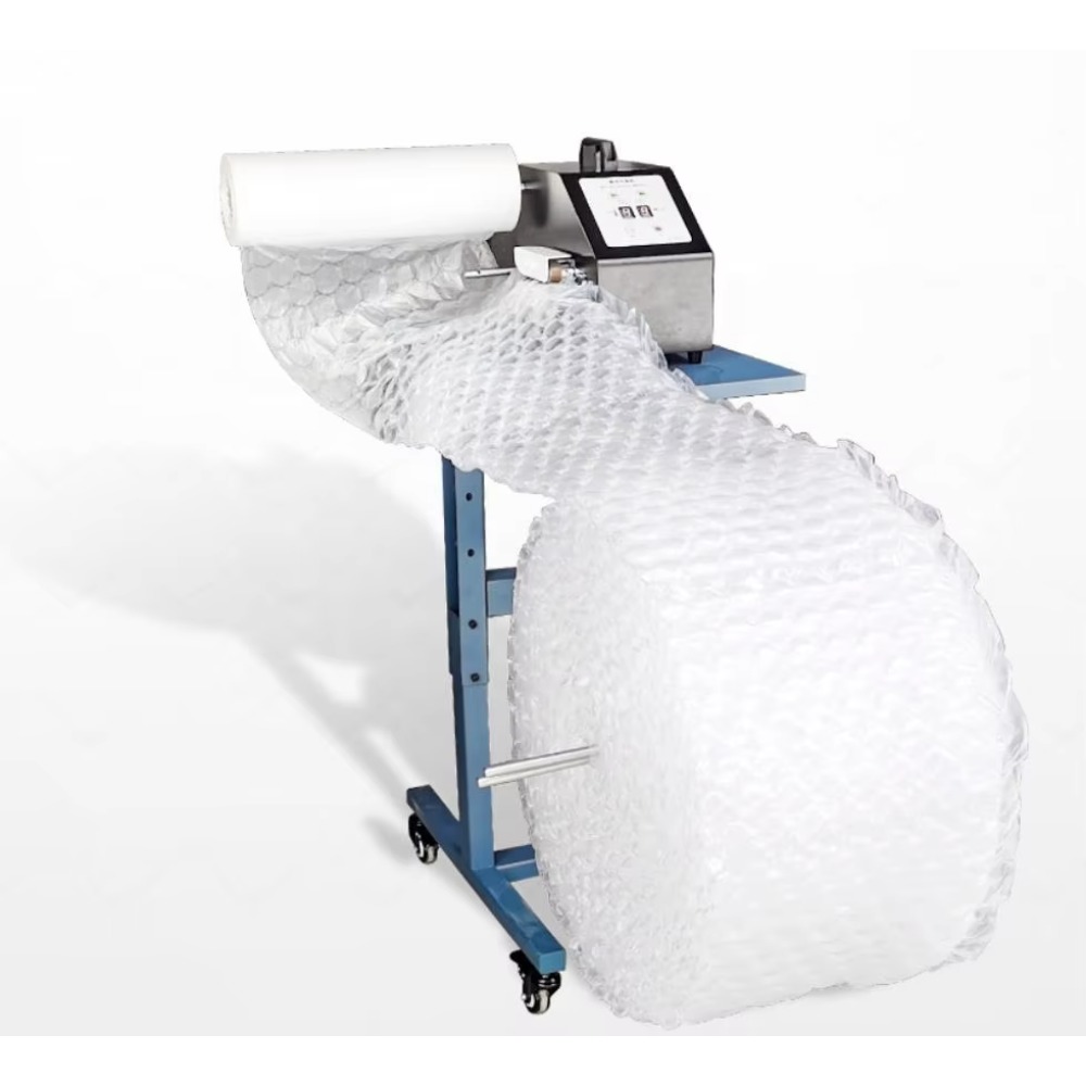 Air Bubble Wrap Roll Packaging - 100CM幅エアクッションフィルム用バブルロールラップインフレータエアクッション包装機（コイリング機能付き）