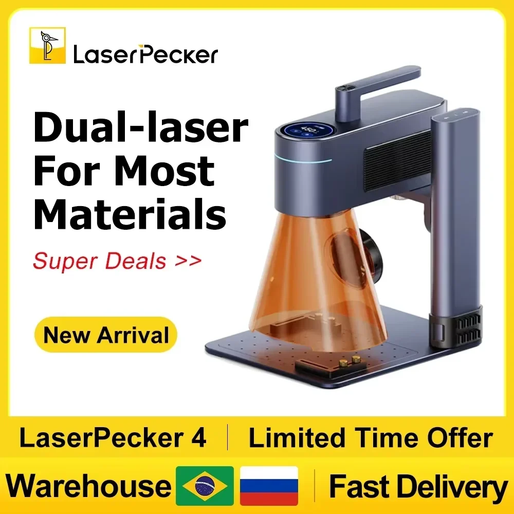 Fiber Laser Marking Machine 30W - LASERPECKER 4 LP4 レーザー彫刻機すべての材料用デュアルライトレーザー彫刻機ポータブル金属木材プラスチック彫刻用