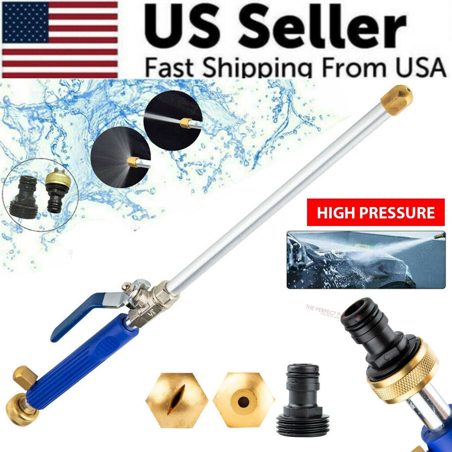 Vacuum Chamber Kit With Pump - 高圧洗浄機用スプレーガン、真鍮製ノズル2個（ジェット/ファン）、3/4インチガーデンホース対応、洗車/散水/清掃用、1個入り