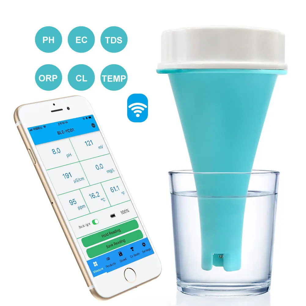 Ph Meter Digital Water Tester - 6 in 1 水質検査メーター APP オンラインモニター