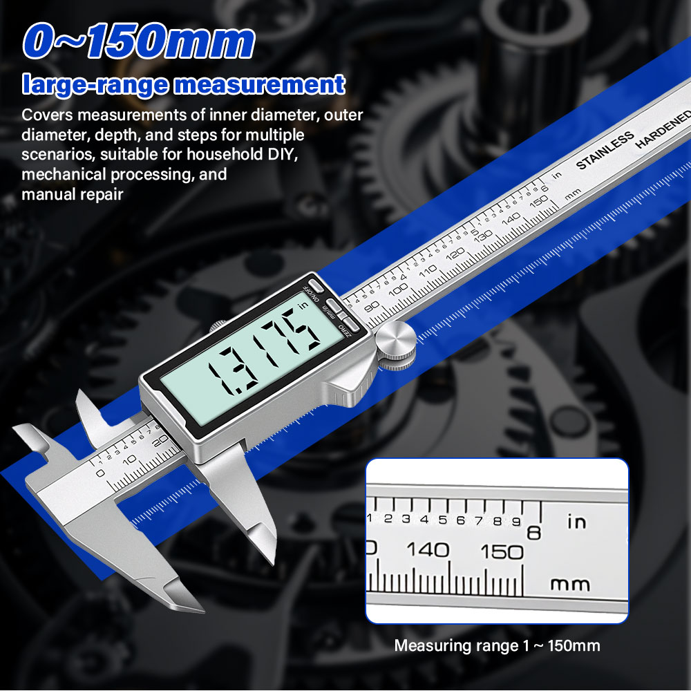 Digital Caliper 150Mm Stainless Steel - 新しい150mm 6インチステンレス製デジタルノギス メスシーベル パキメトロ 測定ツール 定規