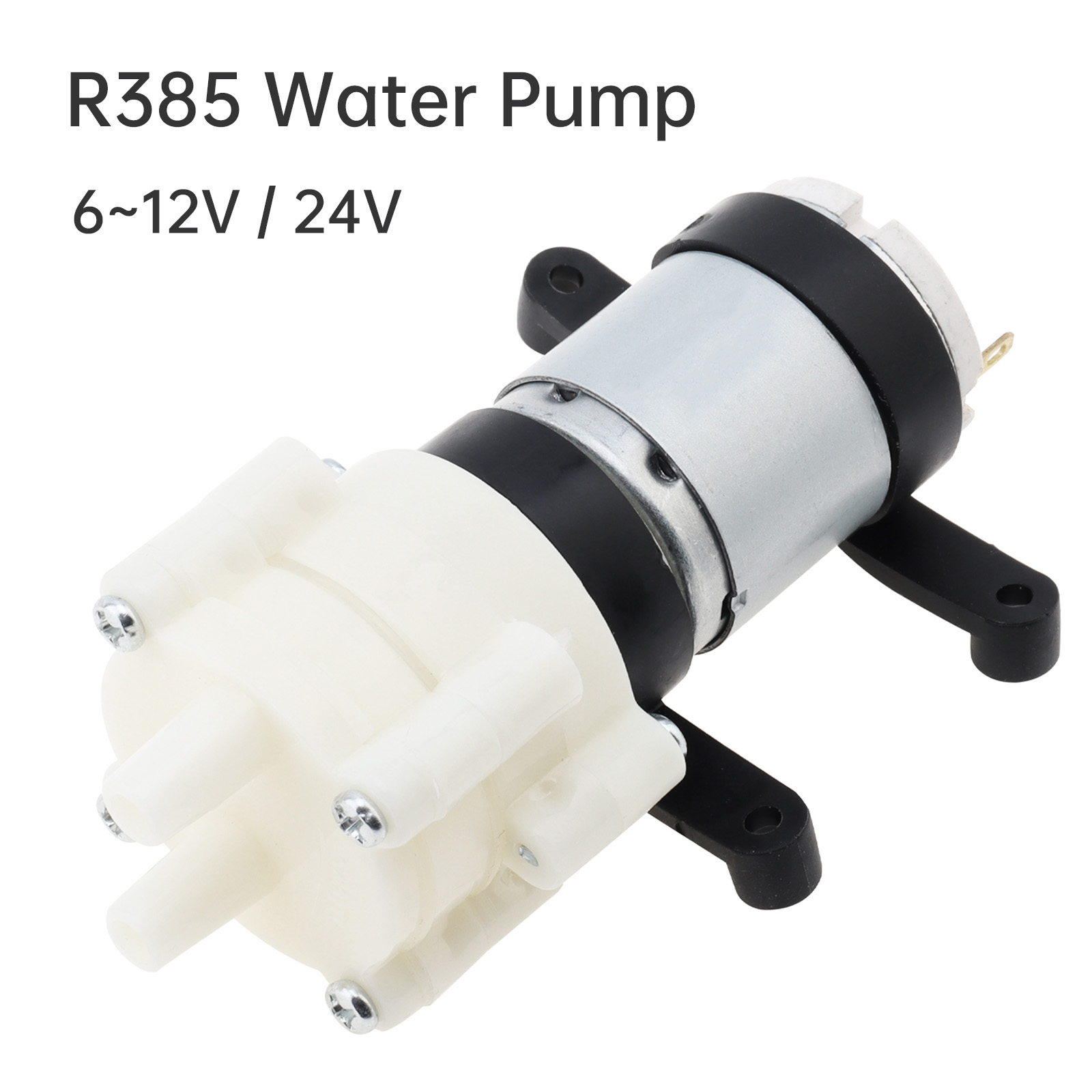 Mini Peristaltic Pump 12V - R385 ミニウォーターポンプモーター 6-12V/24V 自吸ポンプ電動ダイヤフラムポンプ大流量 1.5-2L/分水槽/ティーマシン用