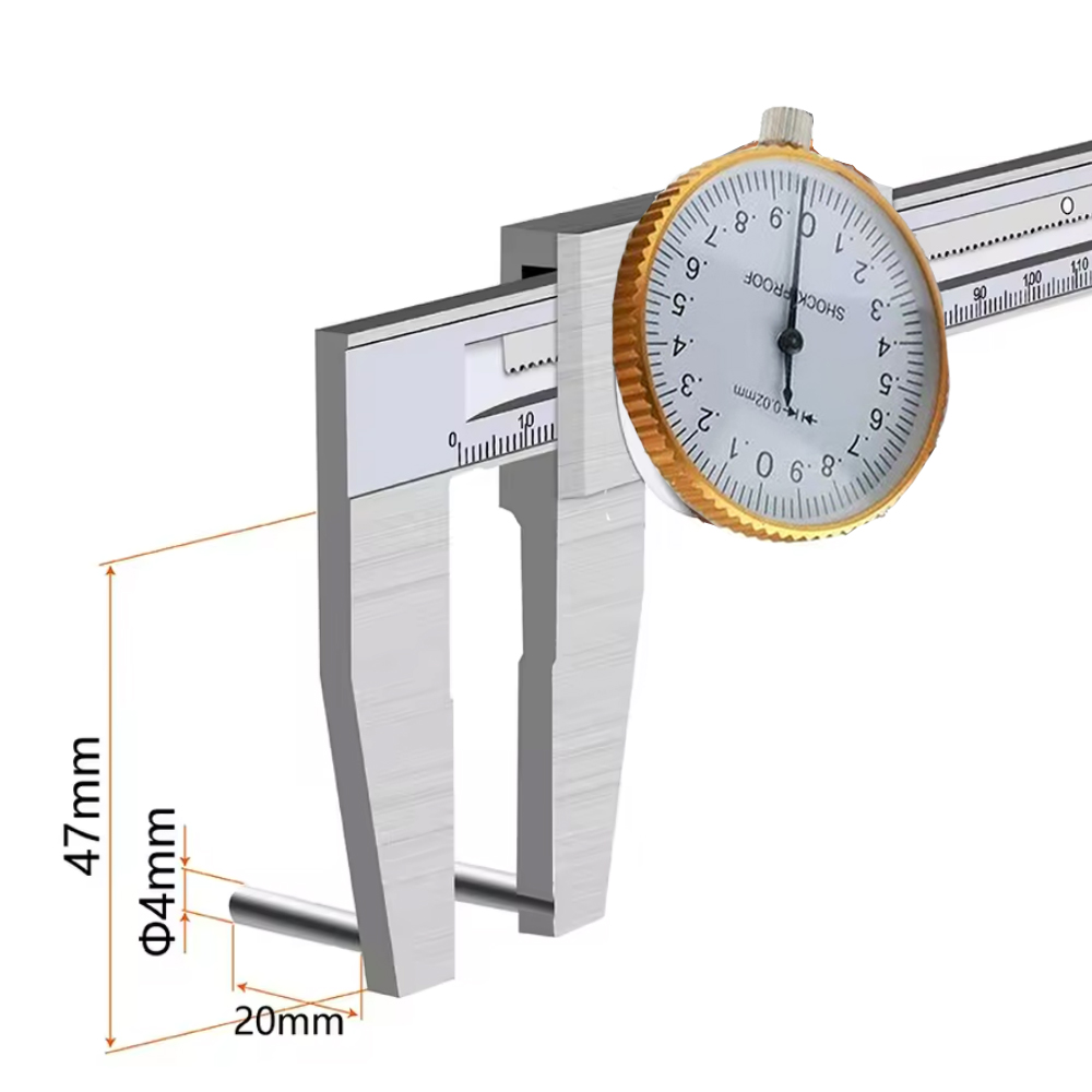 Digital Caliper 150Mm Stainless Steel - 範囲0-150mm、精度0.01mm、ステンレス製ボーリング専用キャリパー、内径測定ツール、開口部デジタルキャリパー