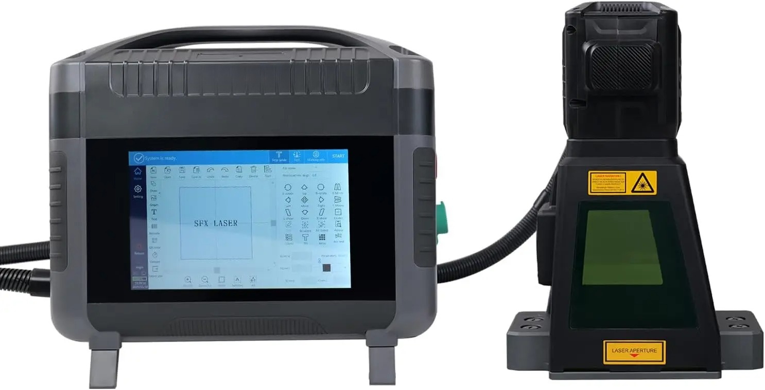 Fiber Laser Marking Machine 30W - ファイバーレーザー彫刻機 30W レーザーマーキングマシン バッテリー/AC ハンドヘルドレーザー彫刻機 レーザーマーカー