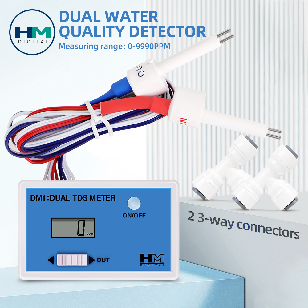 Ph Meter Digital Water Tester - デジタル水質テスター,デュアルTDSメーター,水族館プールアクセサリー,オンラインpHメーター,dm1,dm2,0-9990ppm/us