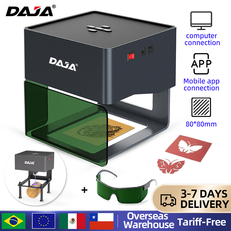 Fiber Laser Marking Machine 30W - DAJA DJ6 ミニポータブルレーザー彫刻 Diy Bluetooth マシン塗装ドッグタグ紙革木製プラスチックロゴ