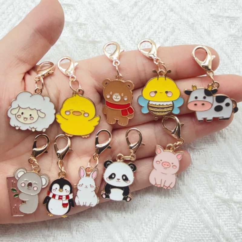 10個入り合金製ドリップオイル漫画動物キーホルダー、バッグ吊 - Packaging のレビューと価格