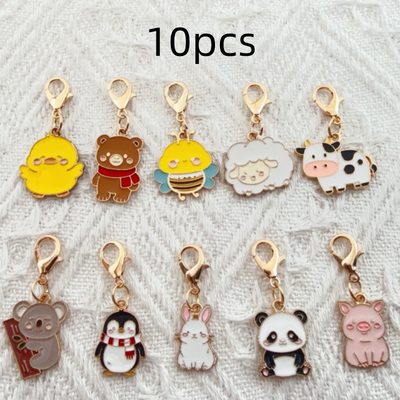 10個入り合金製ドリップオイル漫画動物キーホルダー、バッグ吊 - Packaging のレビューと価格