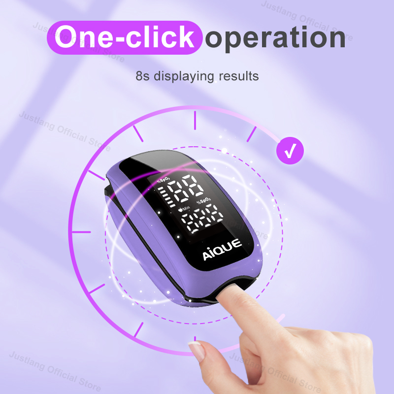 AiQUE パープル充電式酸素濃度計医療ストラップストラップ - Pulse Oximeter Fingertip Rechargeable のレビューと価格