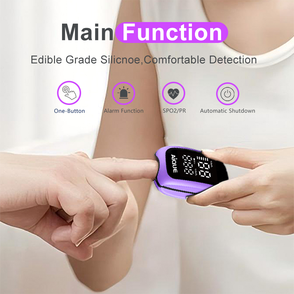 AiQUE パープル充電式酸素濃度計医療ストラップストラップ - Pulse Oximeter Fingertip Rechargeable のレビューと価格