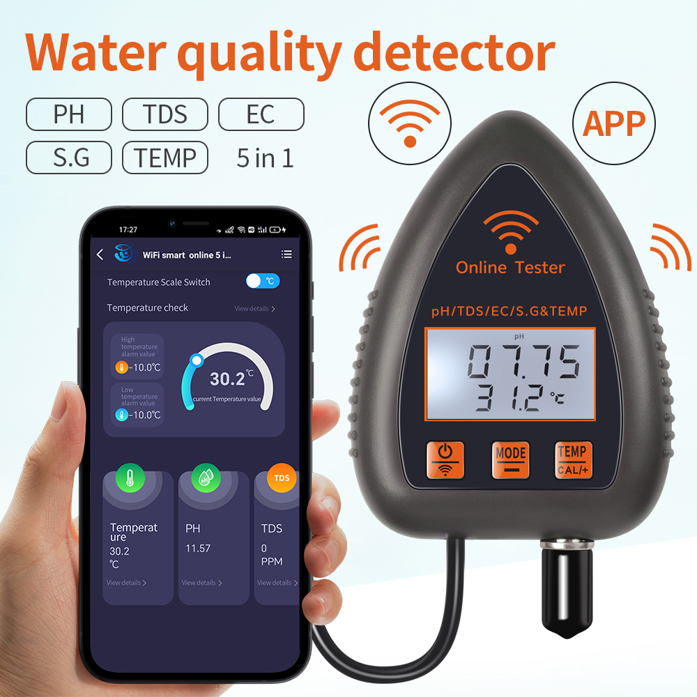 Tuya WiFi 5 in 1 TDS/EC/SALT/S - Ph Meter Digital Water Tester のレビューと価格