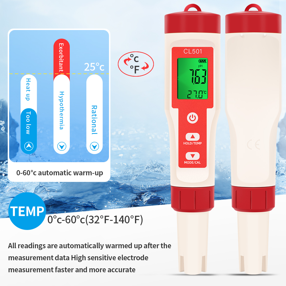 デジタル水質検出器,温度計,スイミングプール用塩素テスター, - Ph Meter Digital Water Tester のレビューと価格