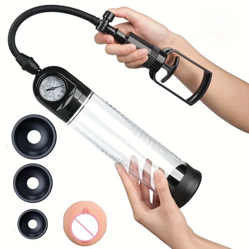 男性用真空ポンプ玩具、圧力計付き、リアルな膣スリーブ1個と男 - Vacuum Chamber Kit With Pump のレビューと価格