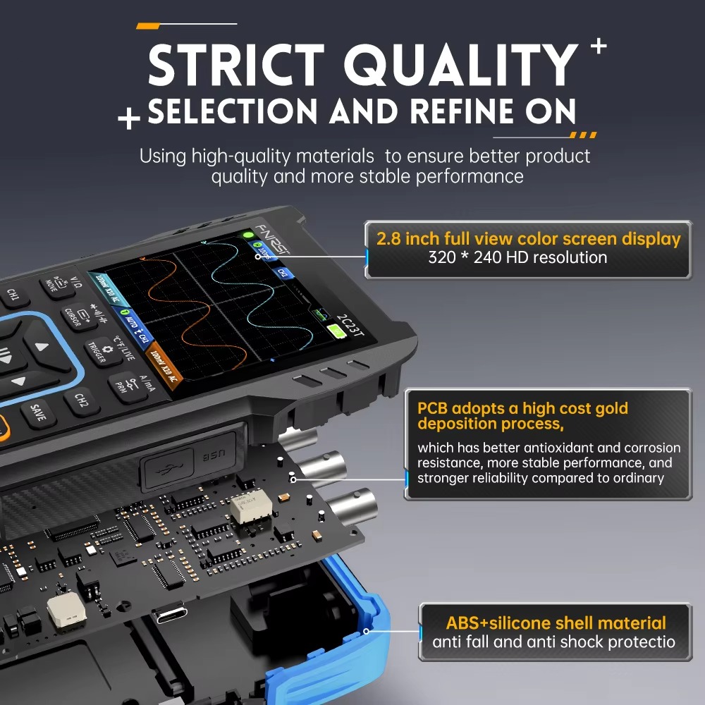 FNIRSI 2C23T 3 in 1 50MS/s 10M - Fnirsi Digital Oscilloscope Handheld のレビューと価格