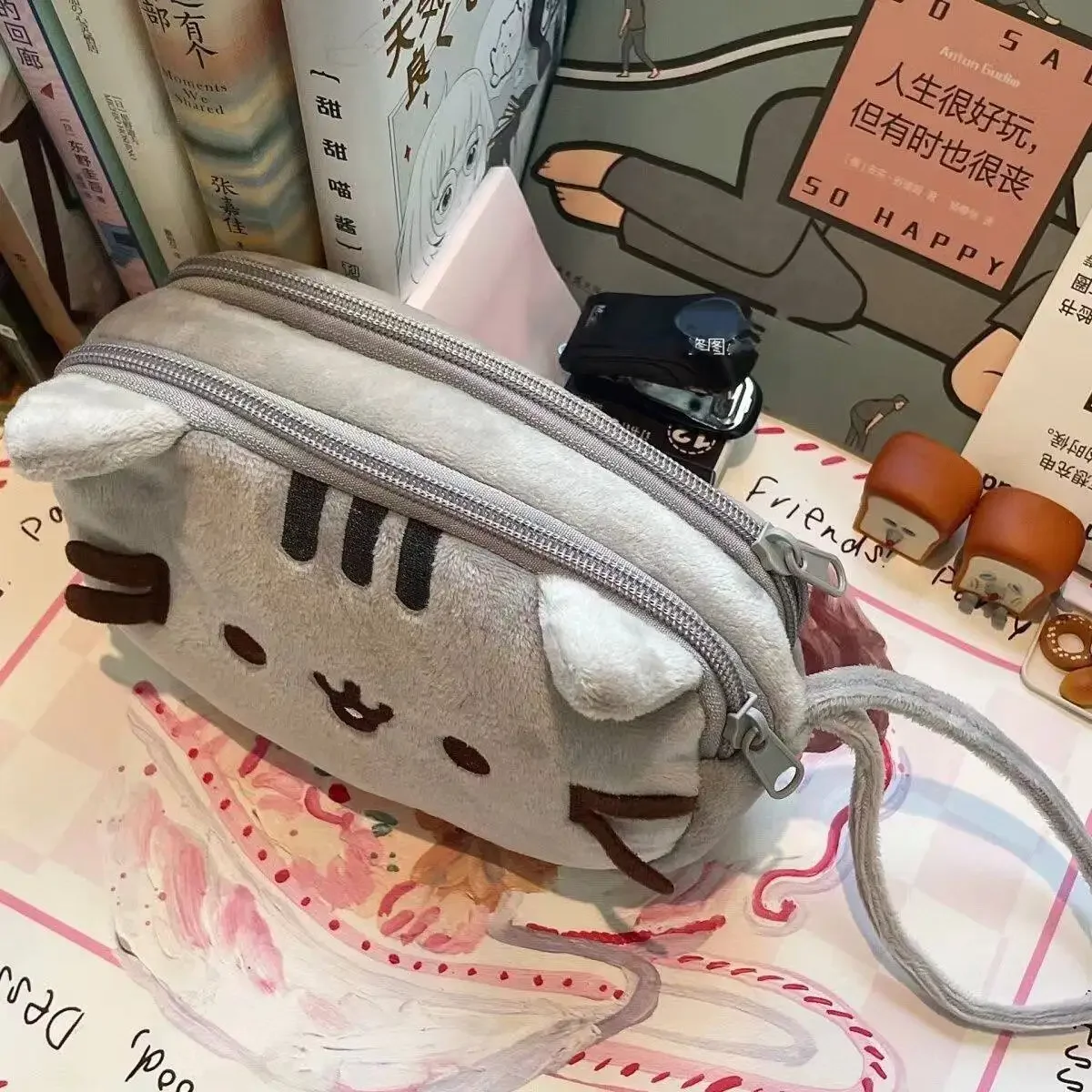 かわいいプシーンの太った猫の漫画ペンケース、大容量学生文房具 - Packaging のレビューと価格