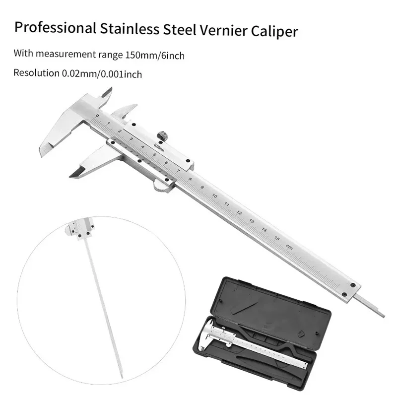 プロのステンレス鋼ノギスゲージ 0-150 ミリメートルスラ - Digital Caliper 150Mm Stainless Steel のレビューと価格