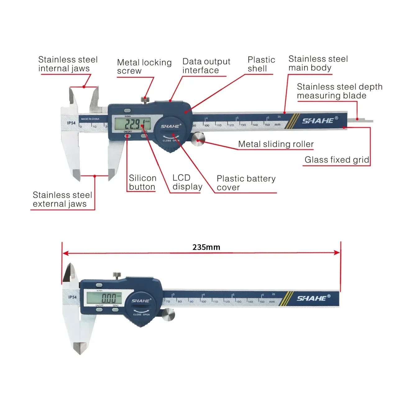 SHAHE デジタルノギス、6インチ/150mm ステンレス - Digital Caliper 150Mm Stainless Steel のレビューと価格