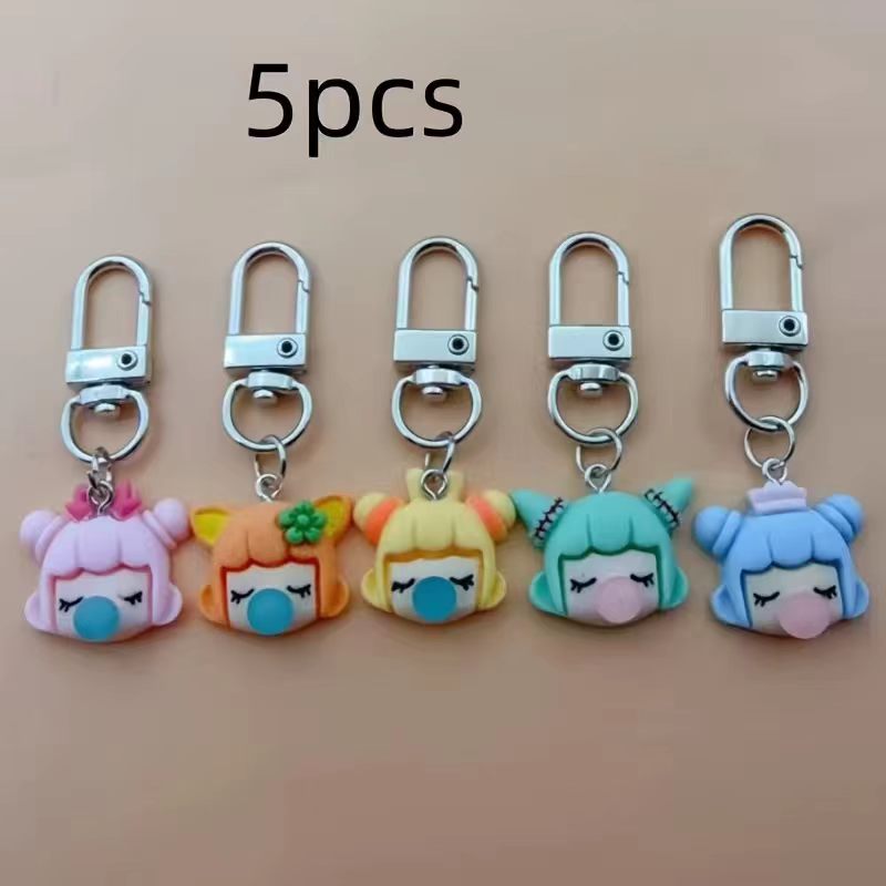 樹脂製の女の子キーホルダー5個セット、バッグや車のアクセサリ - Packaging のレビューと価格