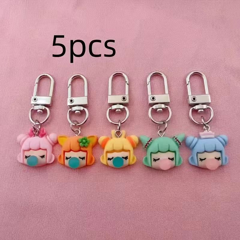 樹脂製の女の子キーホルダー5個セット、バッグや車のアクセサリ - Packaging のレビューと価格