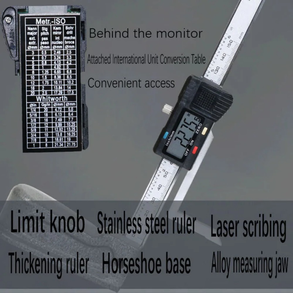 電子デジタル高さ計、vernierキャリパー、定規、木製マー - Digital Caliper 150Mm Stainless Steel のレビューと価格