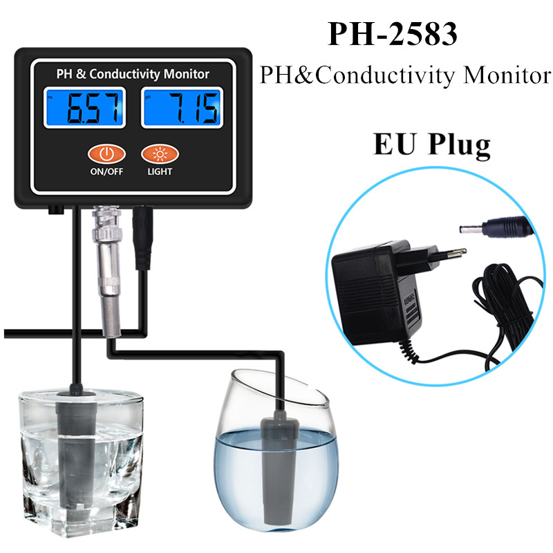 スイミングプール用水質計,オンラインPHおよびEC導電率モニ - Ph Meter Digital Water Tester のレビューと価格