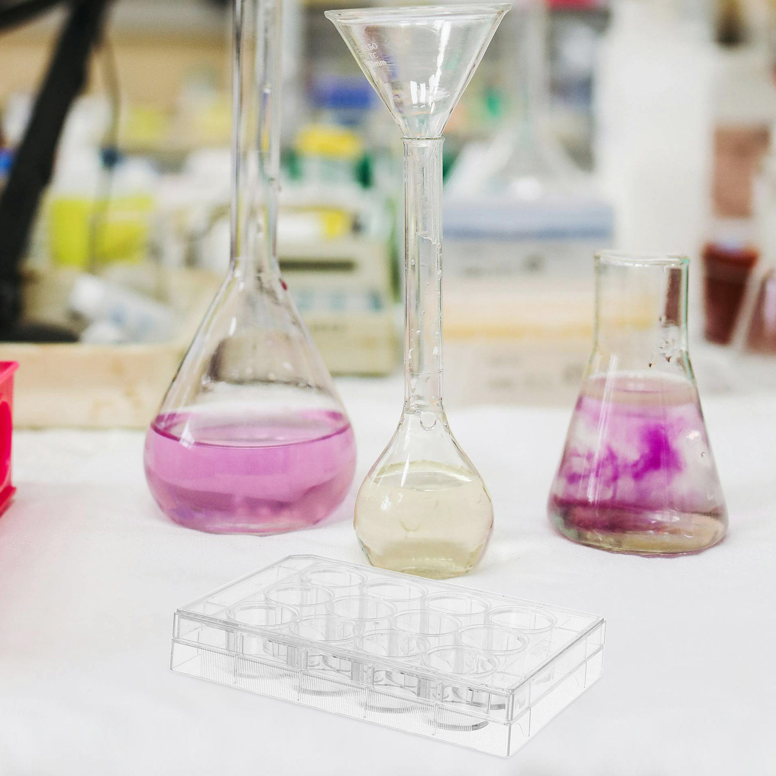 12ウェル透明細胞培養プレート、平らな表面の組織培養プレート - Lab Equipment のレビューと価格