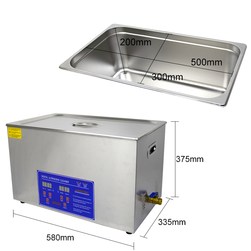 30Lデジタル超音波洗浄機、600W加熱パワー、工業用ハード - Ultrasonic Cleaner 30L Industrial のレビューと価格