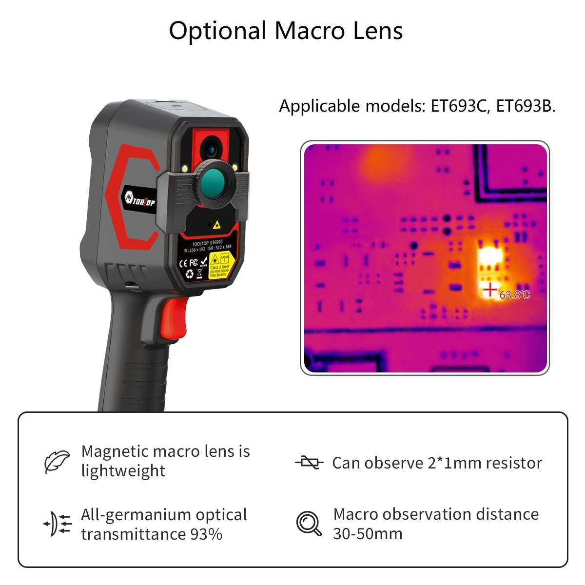 TOOLTOP ET693C スーパー IR 512x384 - Thermal Imaging Camera Pcb Repair のレビューと価格