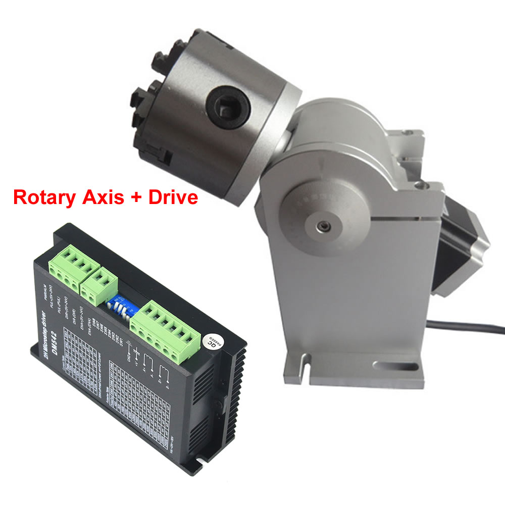 3爪回転軸80mmチャック、3爪第4軸DM542ドライブ、2 - Fiber Laser Marking Machine 30W のレビューと価格