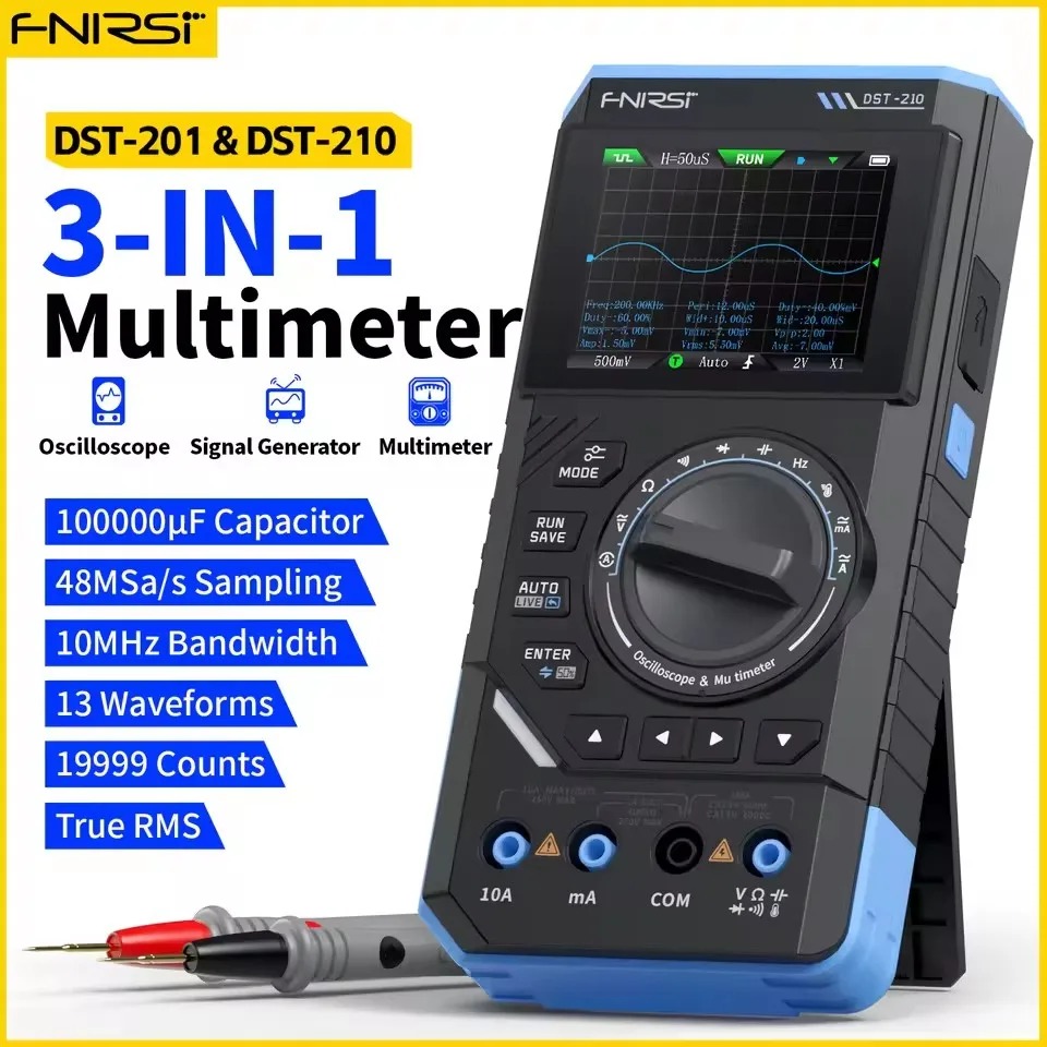 DST210 3-in-1デジタルマルチメーター 10MHz - Fnirsi Digital Oscilloscope Handheld のレビューと価格